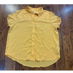 Samsoe Samsoe Women's Majan Short Sleeve Button Down Mustard Size Medium